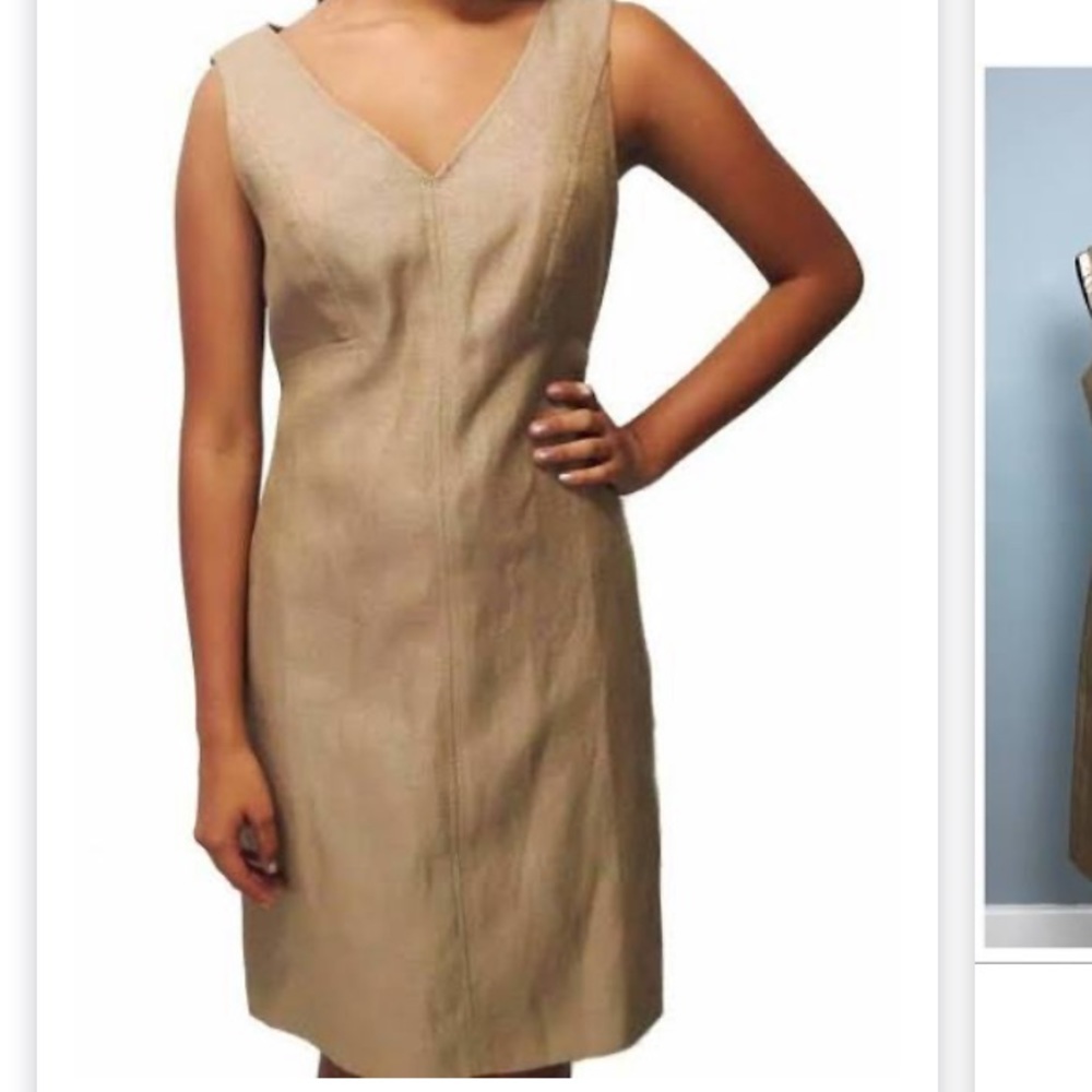 Talbots Gold Shimmer Linen Dress